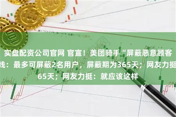 实盘配资公司官网 官宣！美团骑手“屏蔽恶意顾客”功能全国上线：最多可屏蔽2名用户，屏蔽期为365天；网友力挺：就应该这样