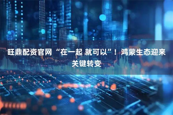 旺鼎配资官网 “在一起 就可以”！鸿蒙生态迎来关键转变